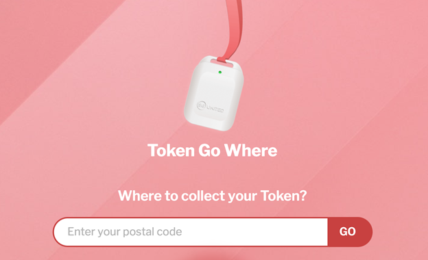 A screenshot of the Tokengowhere page