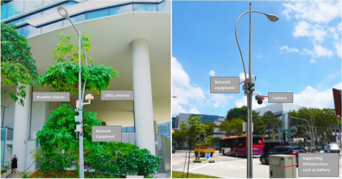 Fig 1: Smart lampposts fitted with different sensors under LaaP Tranche 1