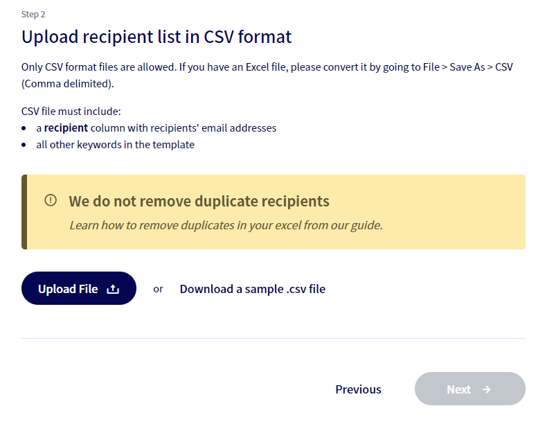 Fig 2: Postman recipient list