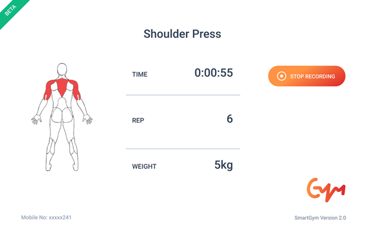 Fig 1: SmartGym Console for Shoulder Press