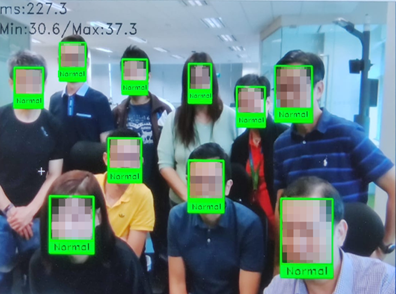Fig 2: SPOTON’s thermal scanner scan screen up to 10 individuals at once.