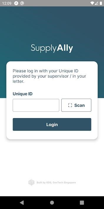 A screenshot of the SupplyAlly app's registration page